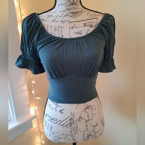 Bohme Olive Green Cropped Top